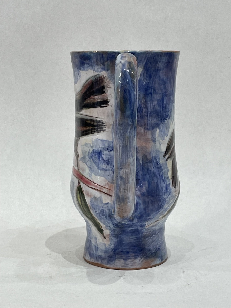 DUBOUL Geneviève ( 1913 - 2007) - Pichet en céramique à décor d’un couple d’oiseaux -photo-4