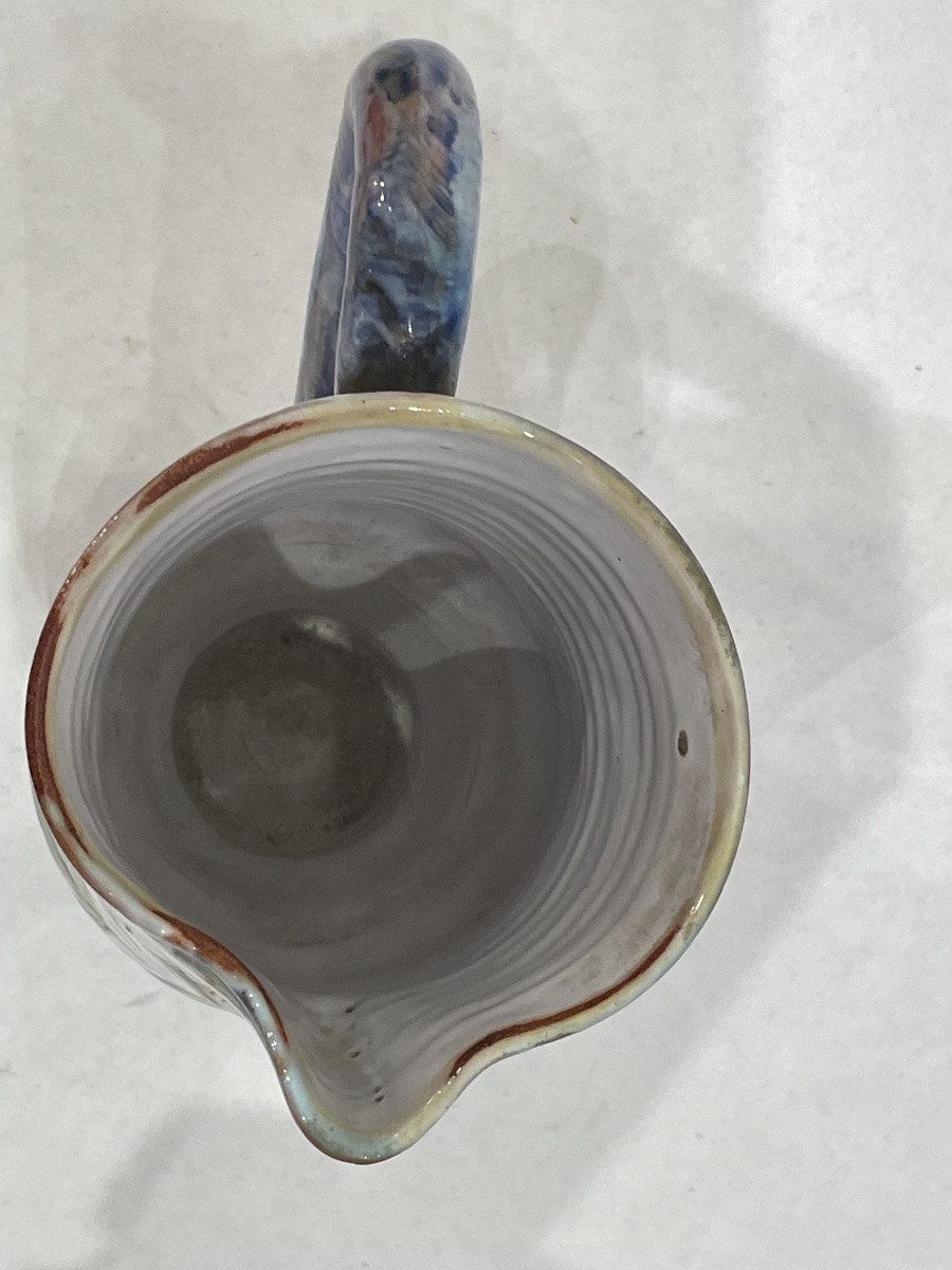 DUBOUL Geneviève ( 1913 - 2007) - Pichet en céramique à décor d’un couple d’oiseaux -photo-2