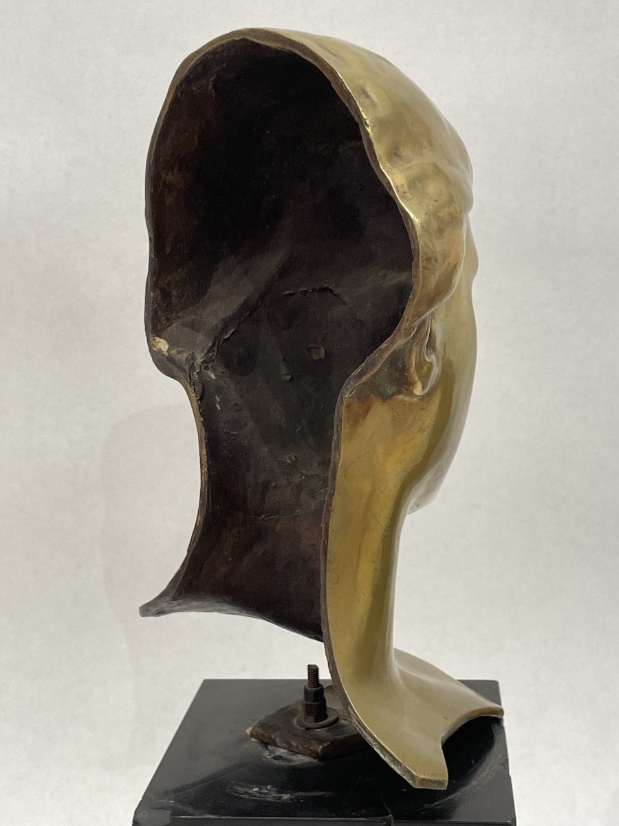 Gilded Bronze Bust Of A Woman - 20th Century-photo-2