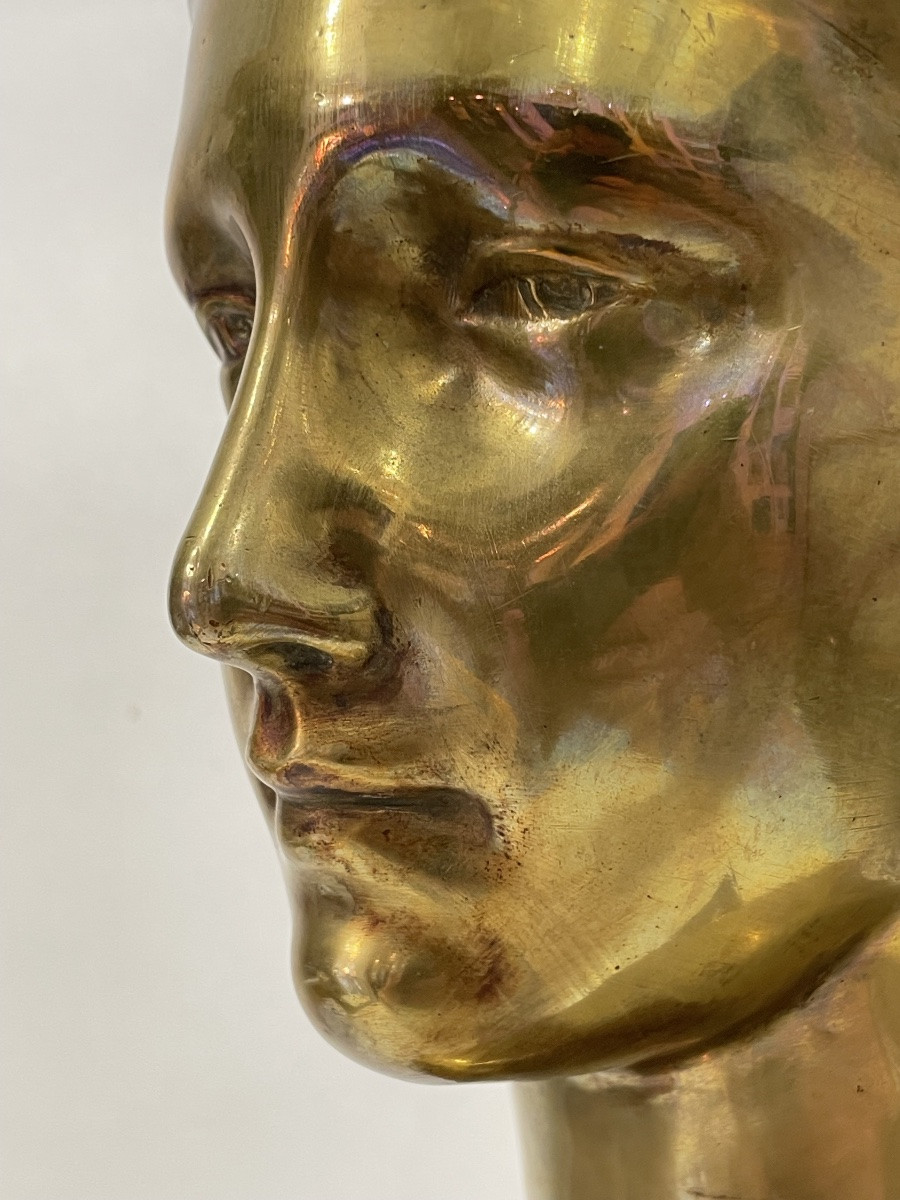 Gilded Bronze Bust Of A Woman - 20th Century-photo-6