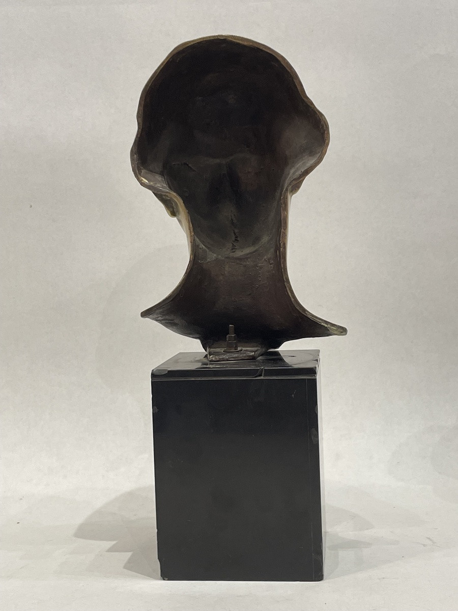 Gilded Bronze Bust Of A Woman - 20th Century-photo-8