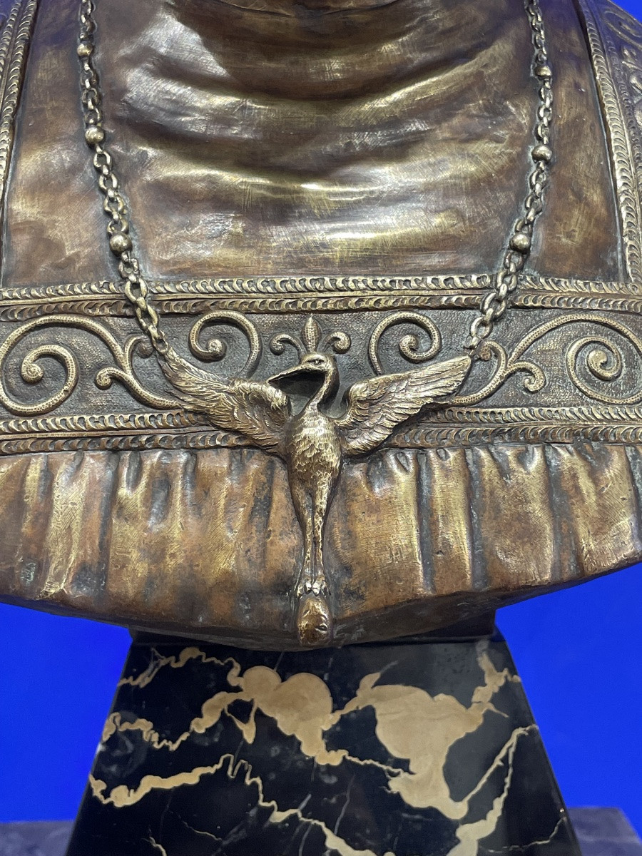 Bronze Bust Of Sarah Bernhardt. Second Half Of The 19th Century -photo-4