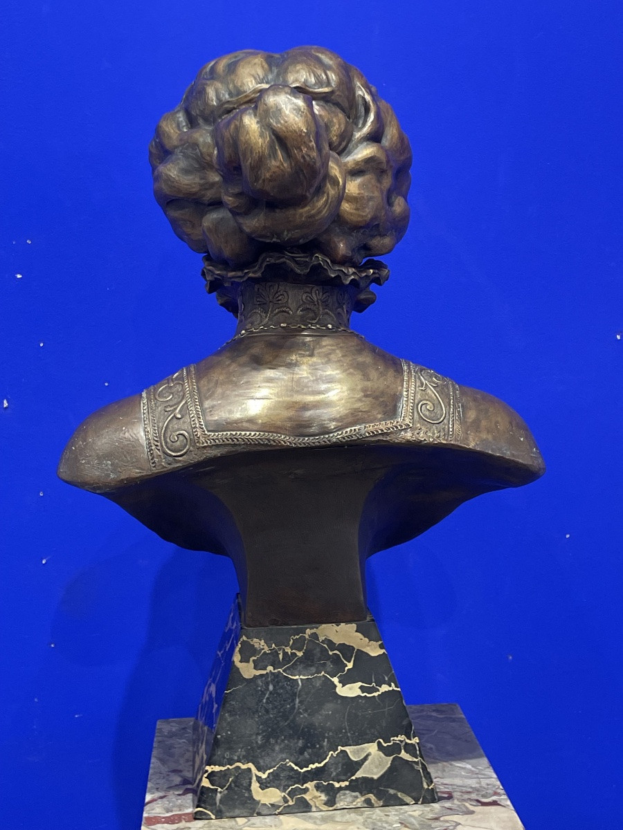 Bronze Bust Of Sarah Bernhardt. Second Half Of The 19th Century -photo-3