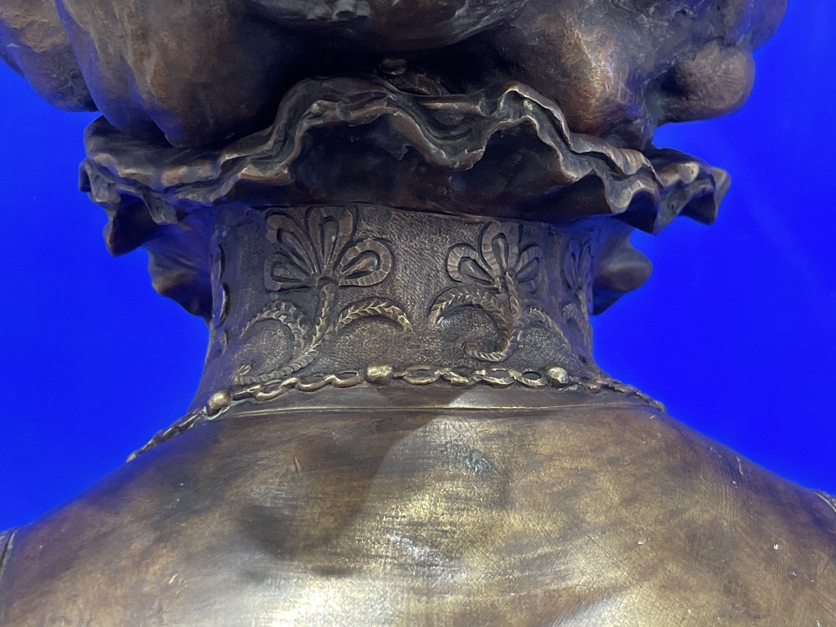 Bronze Bust Of Sarah Bernhardt. Second Half Of The 19th Century -photo-4