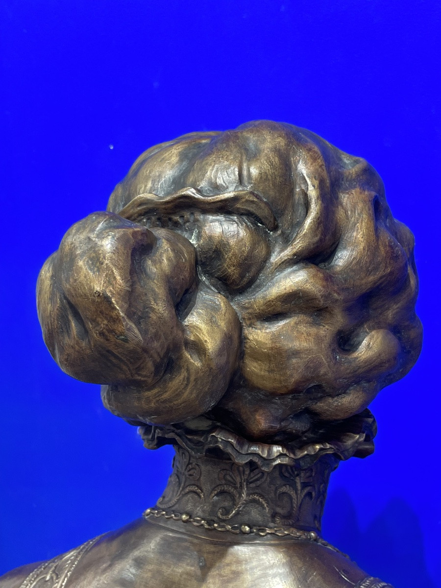 Bronze Bust Of Sarah Bernhardt. Second Half Of The 19th Century -photo-7