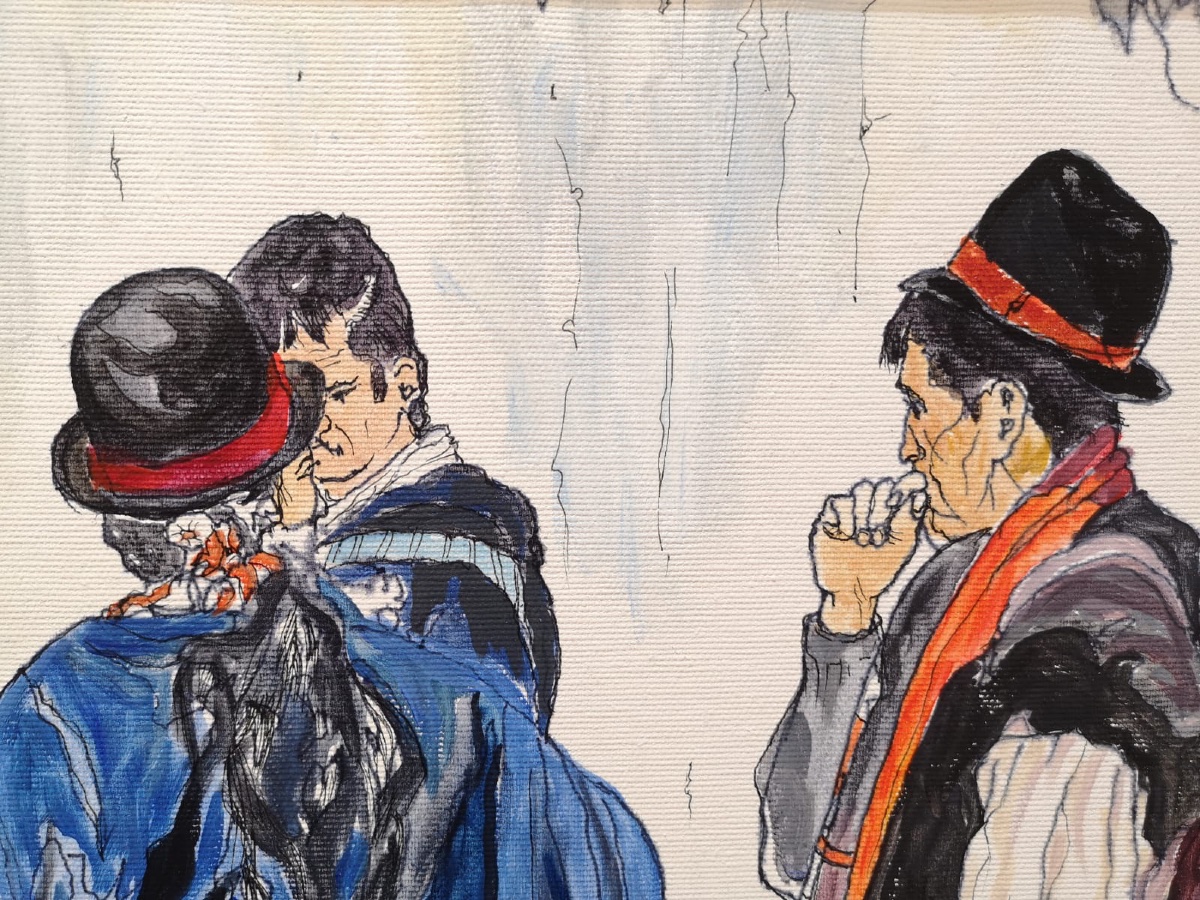 Rémy PEYRANNE ( 1935 - 2018 ) Scène animée à Popayan - tableau huile sur toile -photo-4