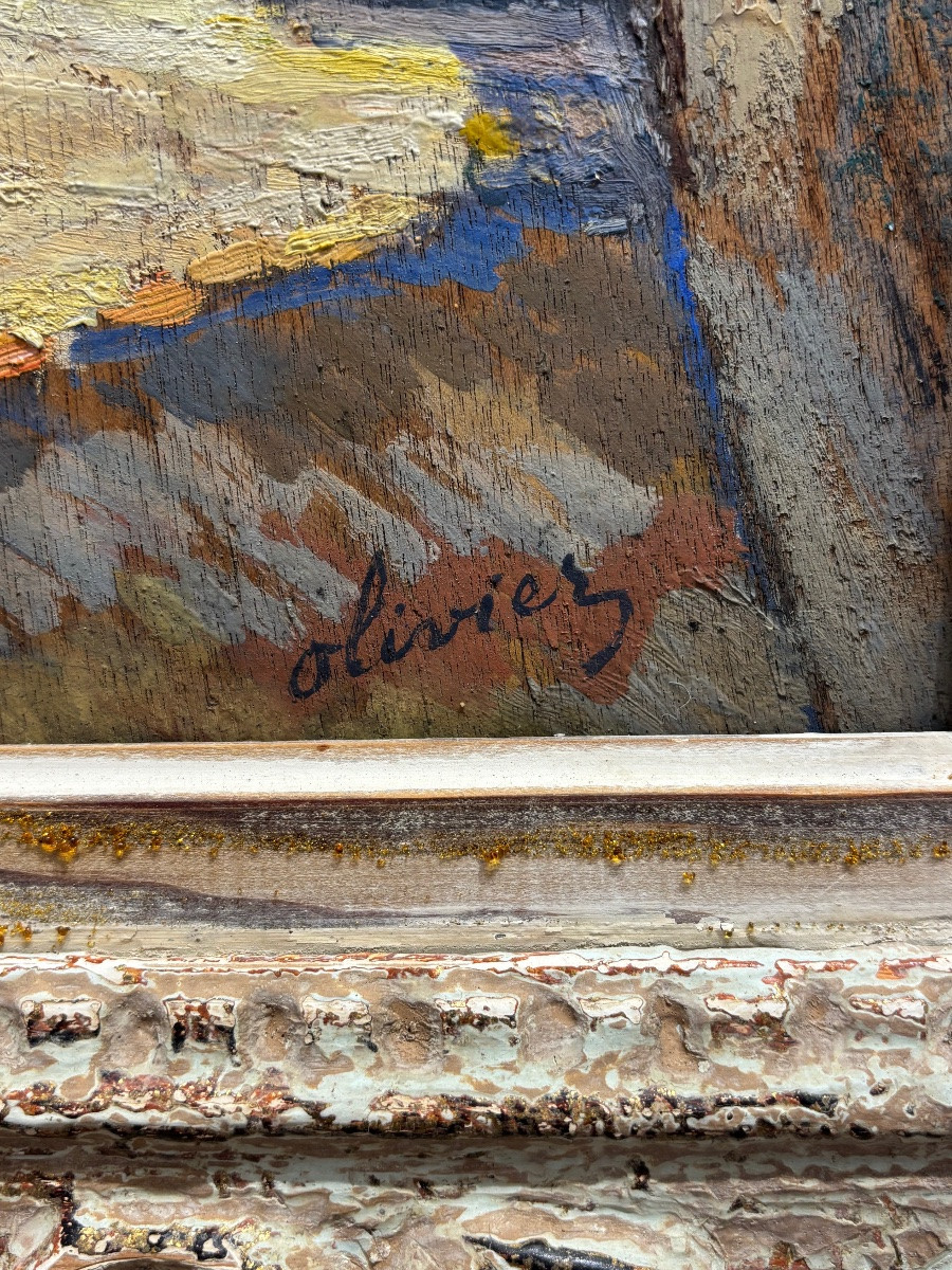 Ferdinand OLIVIER ( 1873 - 1957) - Pont à Martigues - tableau huile lumière Provence -photo-3