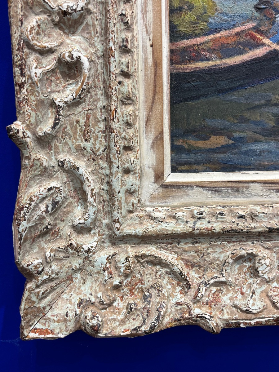 Ferdinand OLIVIER ( 1873 - 1957) - Pont à Martigues - tableau huile lumière Provence -photo-5