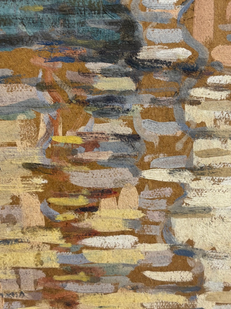 Ferdinand OLIVIER ( 1873 - 1957) Vue de Venise 1913 - tableau Huile Italie -photo-4