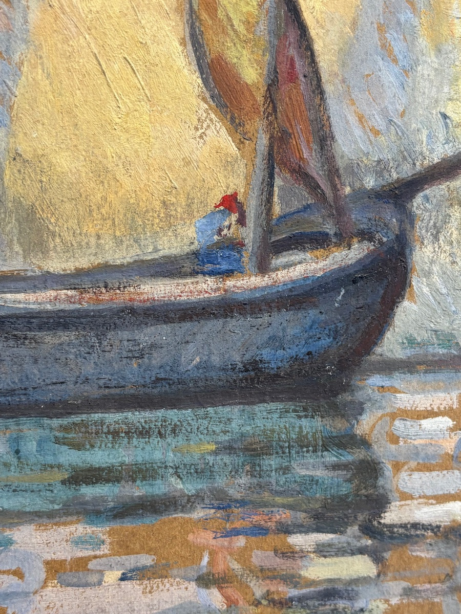 Ferdinand OLIVIER ( 1873 - 1957) Vue de Venise 1913 - tableau Huile Italie -photo-5