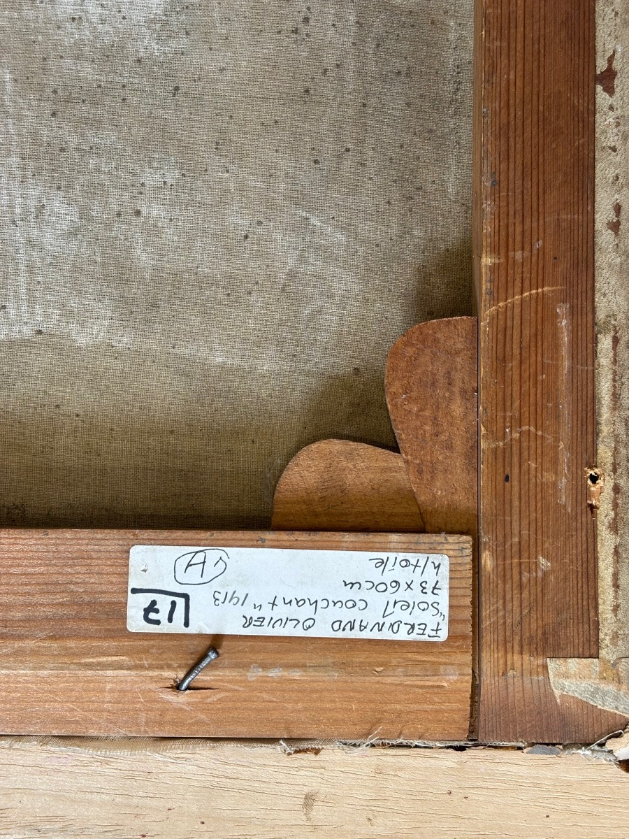 Ferdinand Olivier ( 1873 - 1957) Sunset - Oil On Canvas Pointillism-photo-2