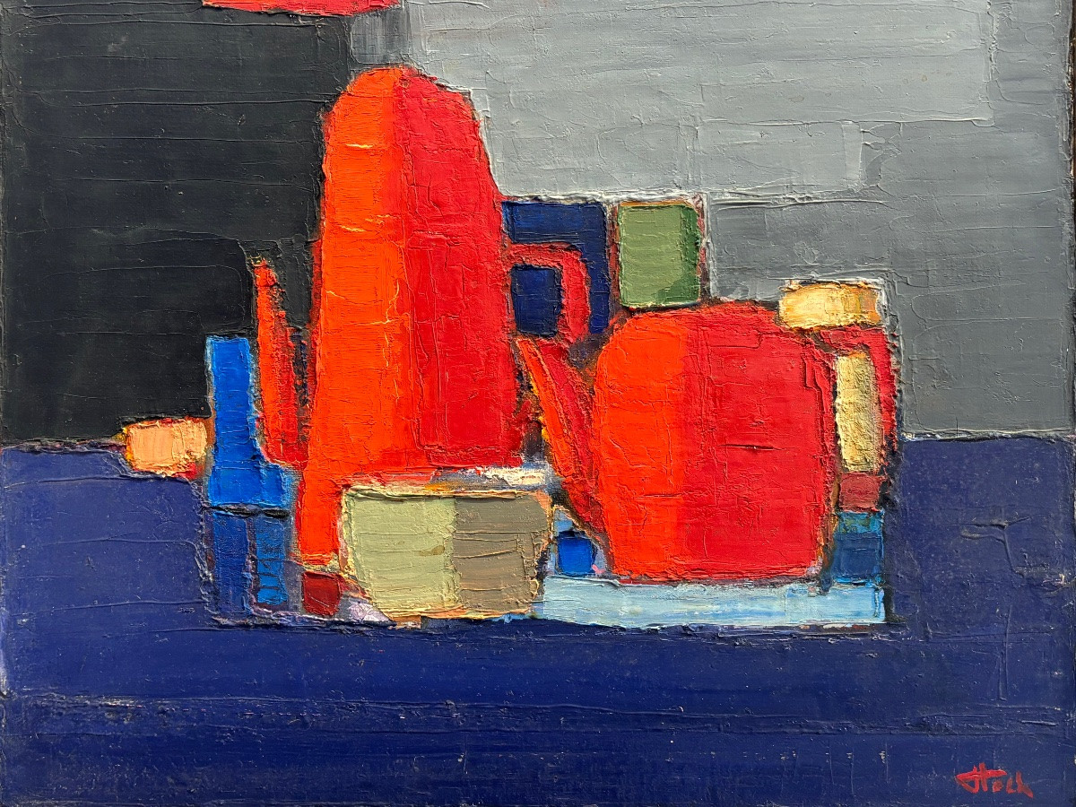 Jean - Pierre Floch ( 1937 - 2015 ) - Painting Still Life With A Teapot 1978 - Oil On Canvas-photo-2