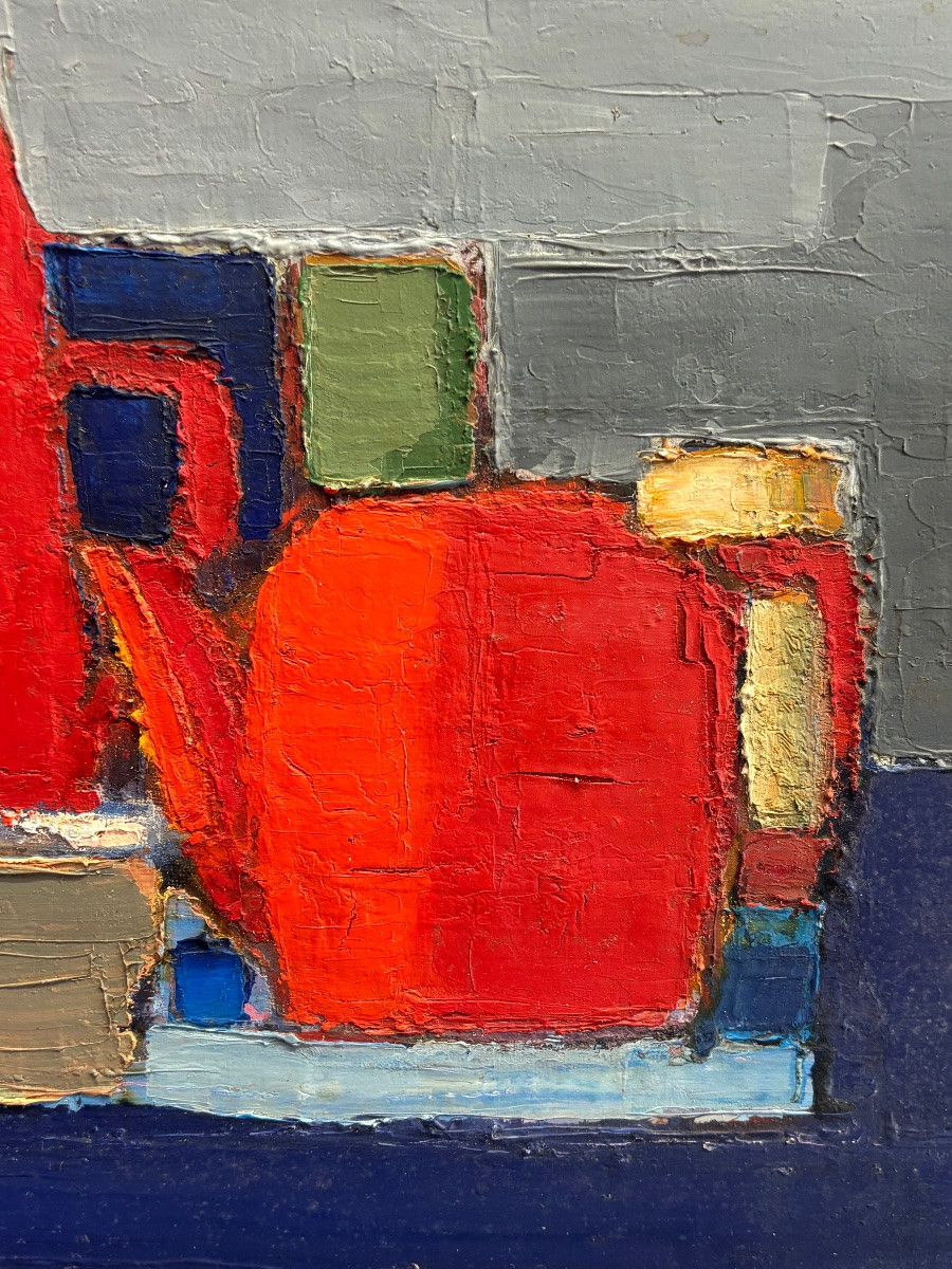 Jean - Pierre Floch ( 1937 - 2015 ) - Painting Still Life With A Teapot 1978 - Oil On Canvas-photo-8
