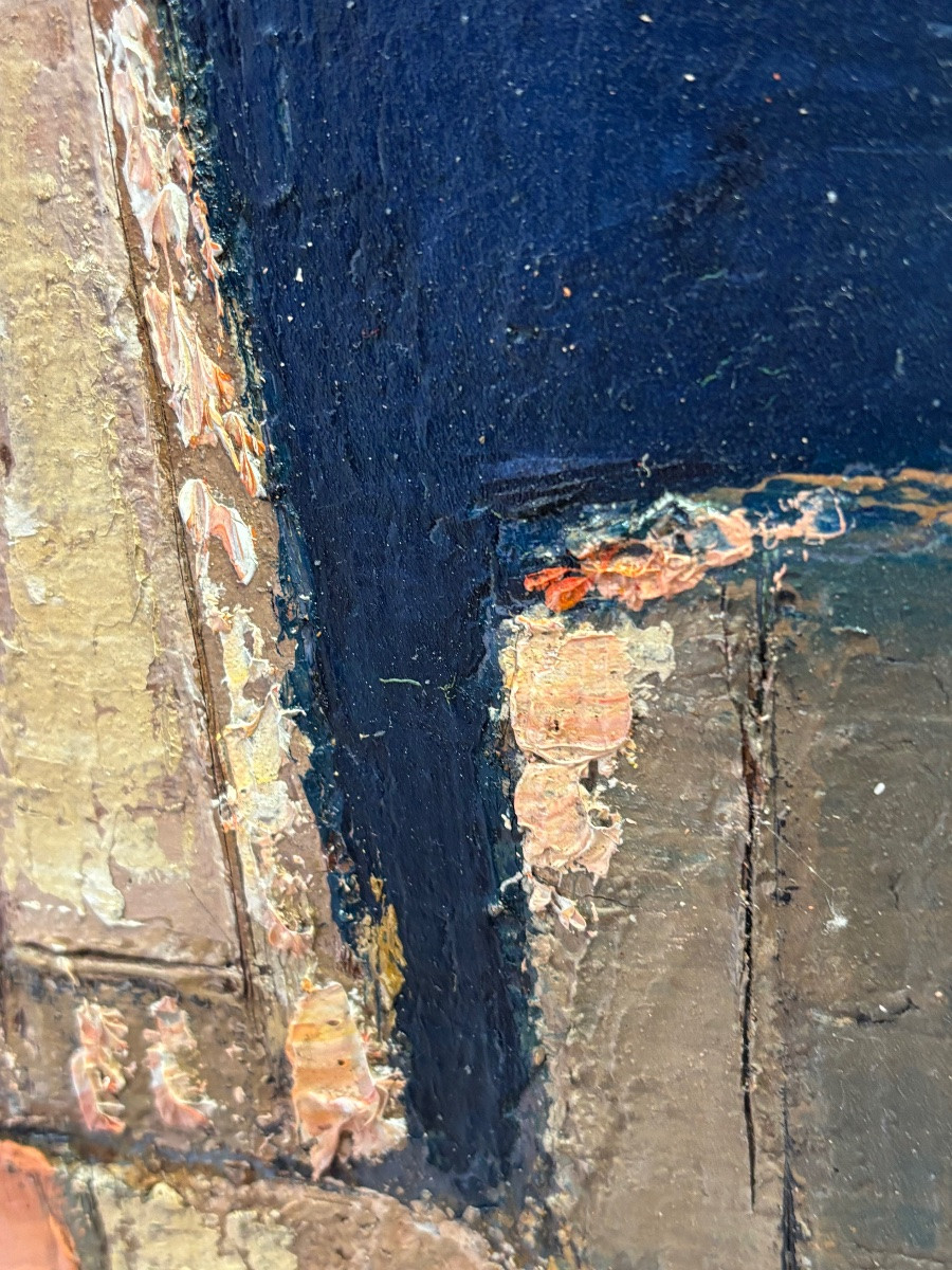 Jean - Pierre Floch ( 1937 - 2015) View Of A Village - Oil Painting-photo-2