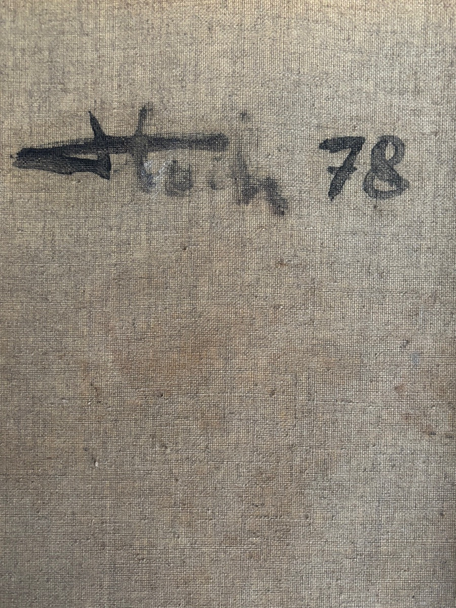 Jean Pierre Floch ( 1937 - 2015) Yellow Flowers - Oil On Canvas 1978-photo-1