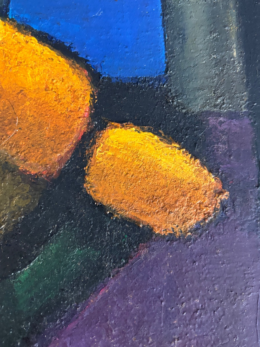 Jean Pierre Floch ( 1937 - 2015) Yellow Flowers - Oil On Canvas 1978-photo-5