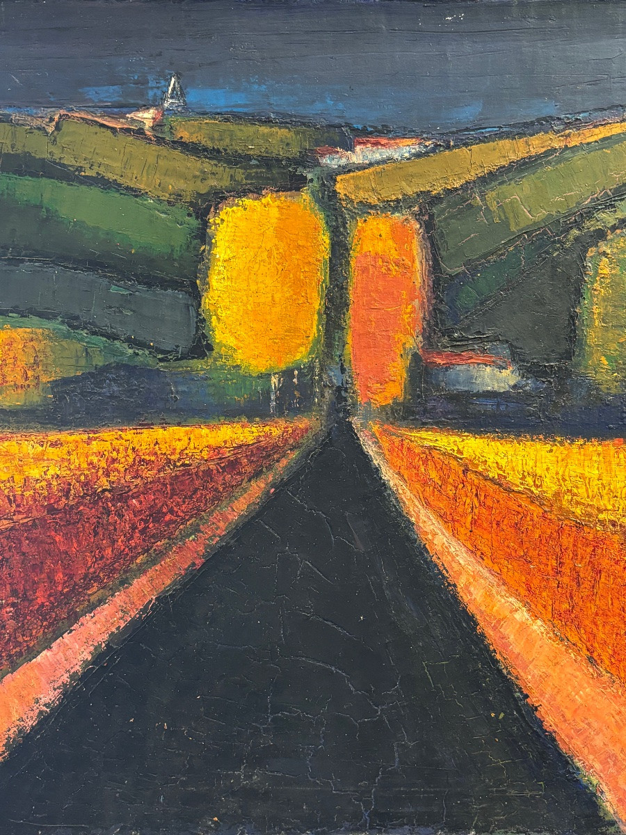 Jean Pierre Floch (1937 - 2015) Landscape Painting - Marignac Lasclares - Oil On Canvas 1978-photo-2