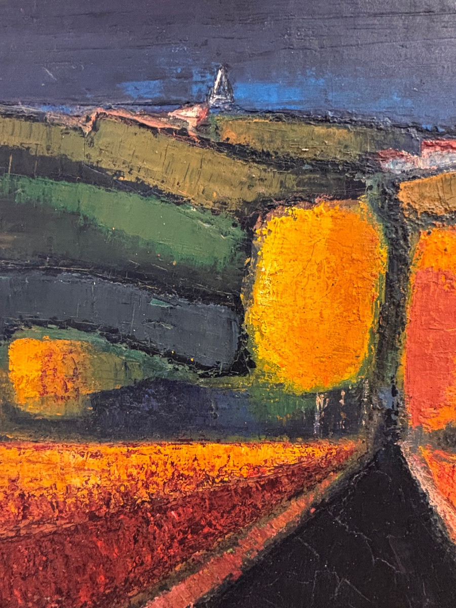 Jean Pierre Floch (1937 - 2015) Landscape Painting - Marignac Lasclares - Oil On Canvas 1978-photo-4