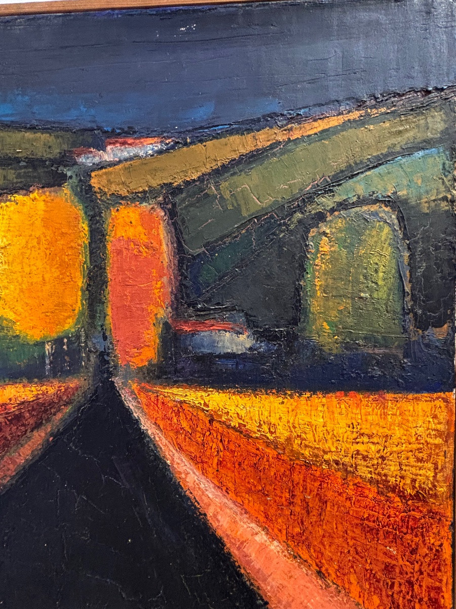 Jean Pierre Floch (1937 - 2015) Landscape Painting - Marignac Lasclares - Oil On Canvas 1978-photo-3