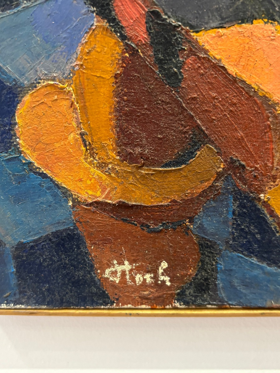 Jean Pierre Floch ( 1937 - 2015) Still Life With Red Pots - Painting - Oil On Canvas-photo-4