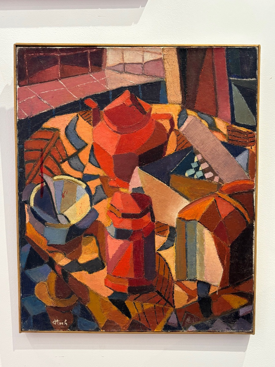 Jean Pierre Floch ( 1937 - 2015) Still Life With Red Pots - Painting - Oil On Canvas-photo-3