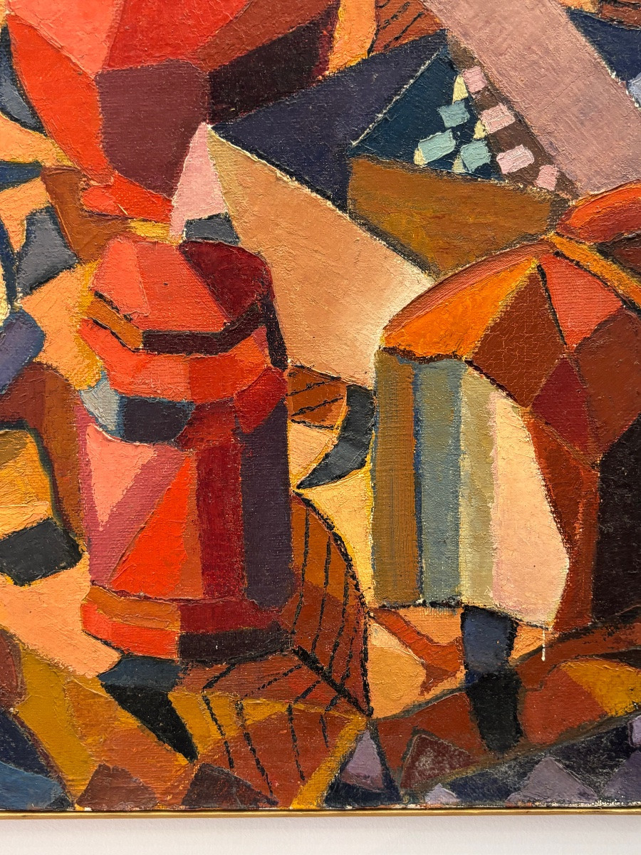 Jean Pierre Floch ( 1937 - 2015) Still Life With Red Pots - Painting - Oil On Canvas-photo-4