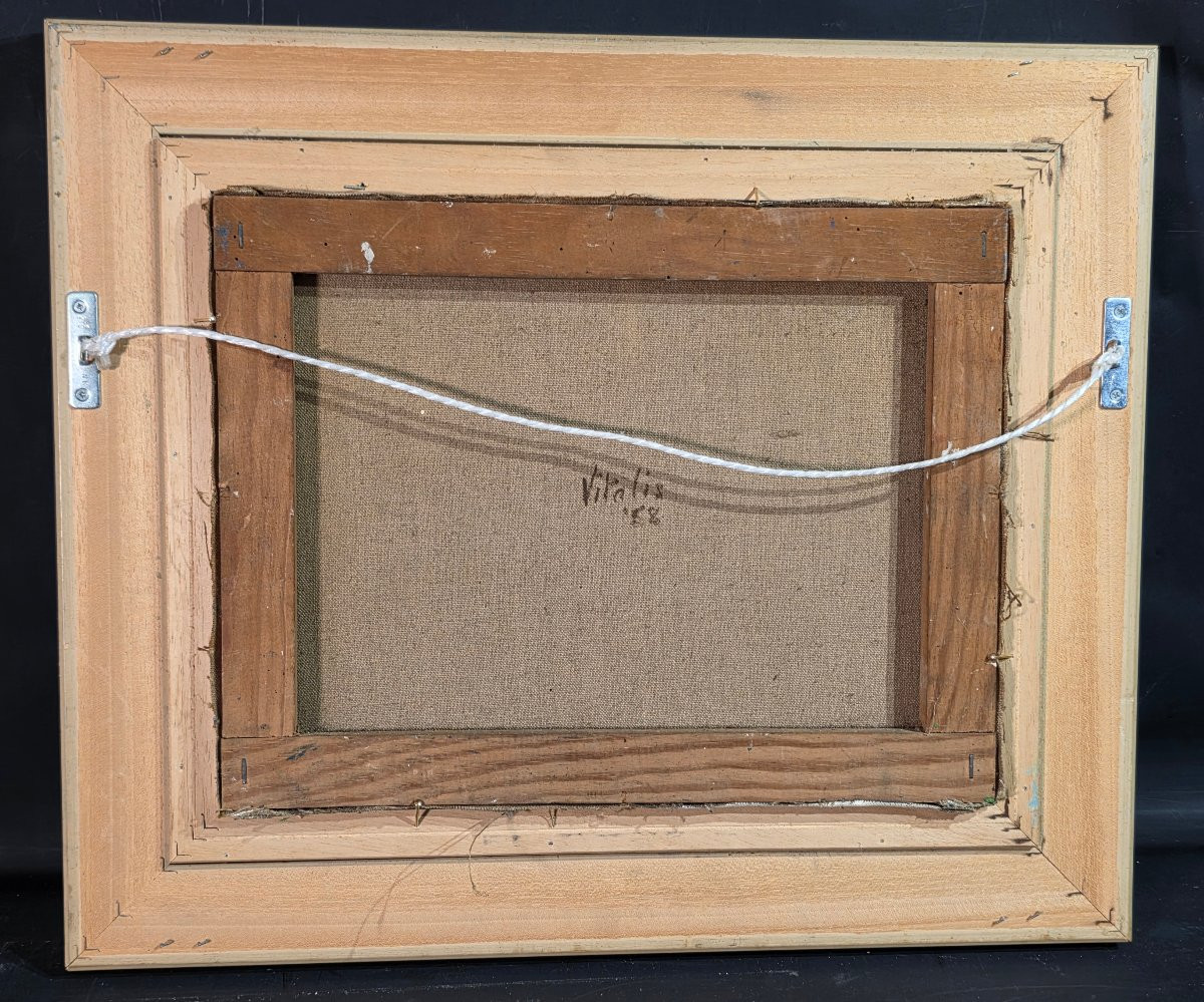 Tableau huile Bord de mer Bretagne Plougastel Daoulas signé Macario Vitalis -photo-5