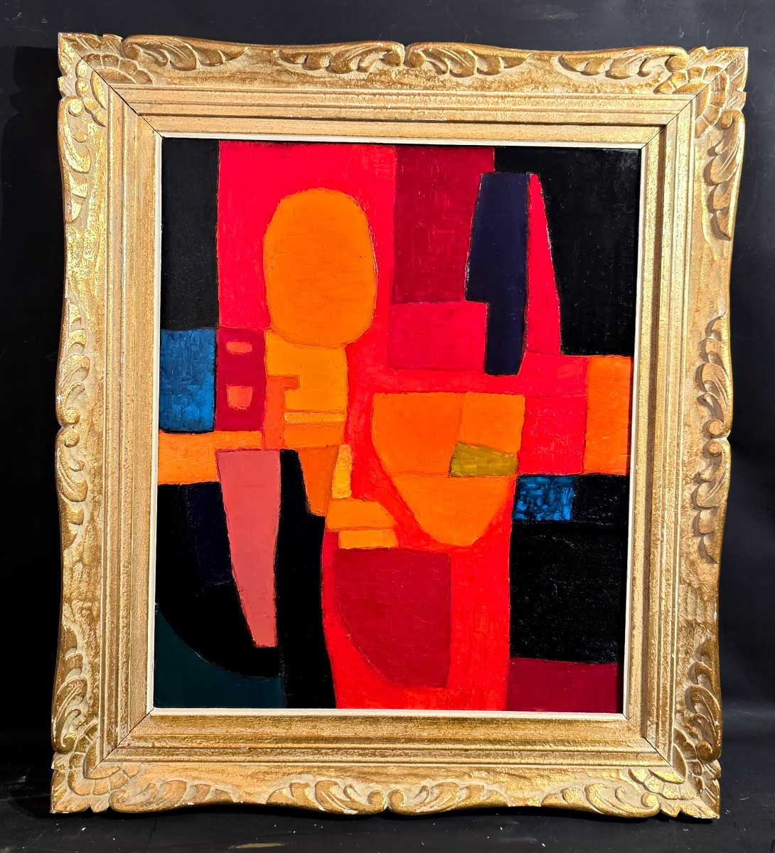 Tableau huile Composition Abstraite École de ParisJean-Pierre FLOCH (1937-2015)