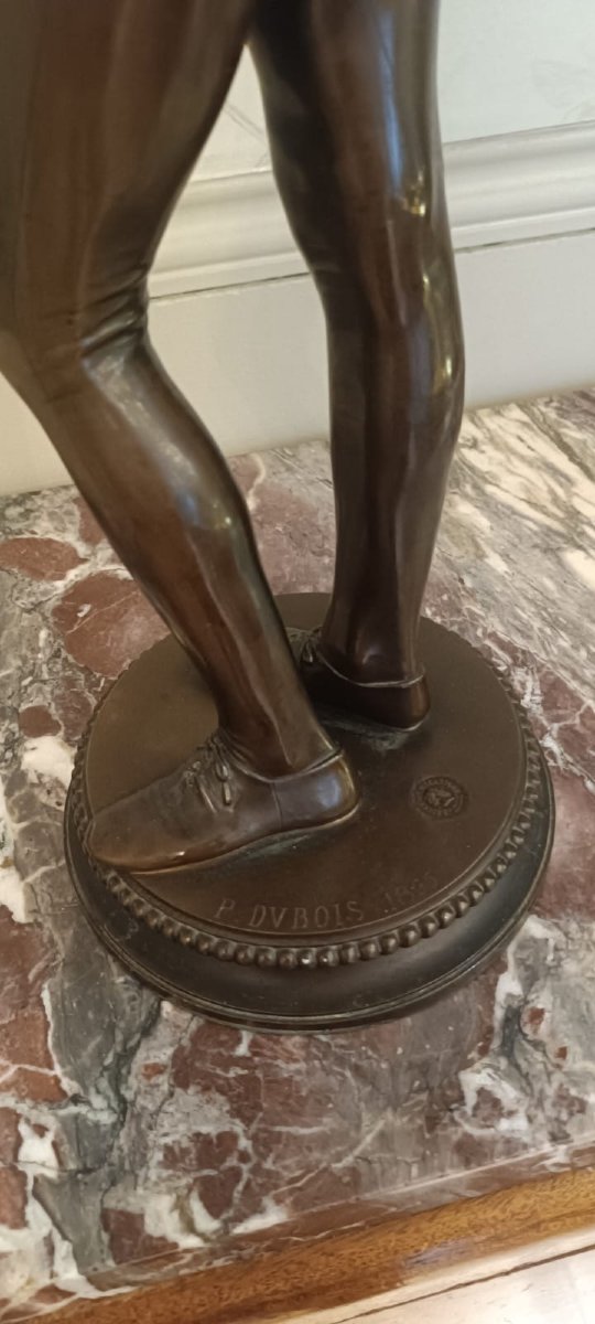 Bronze Sculpture Le Chanteur Florentin - Paul Dubois (1827-1905) Barbedienne-photo-4
