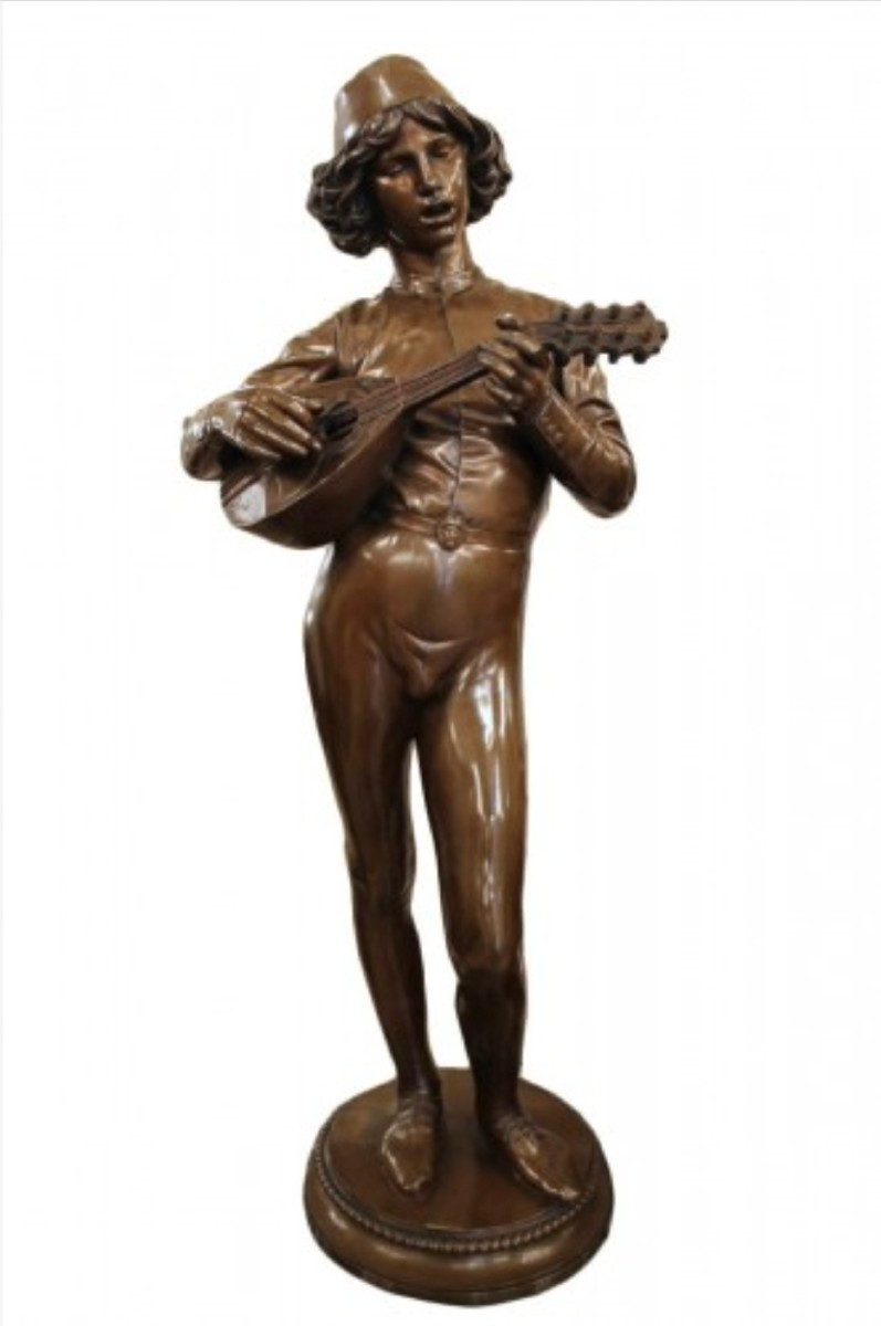 Bronze Sculpture Le Chanteur Florentin - Paul Dubois (1827-1905) Barbedienne