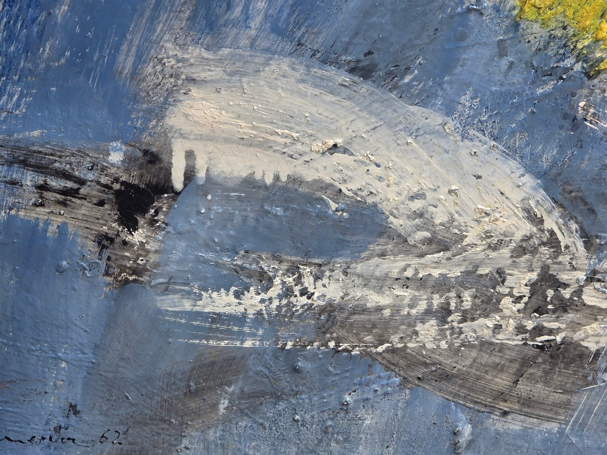 Tableau huile abstrait signé Gérard Schneider XXème-photo-3