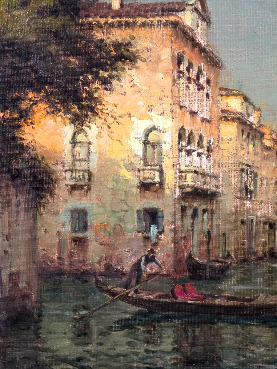 Painting Titled "veduta Of Venice" Signed By éloi-noël Béraud, Known As Marc Aldine Antoine Bouvard-photo-4