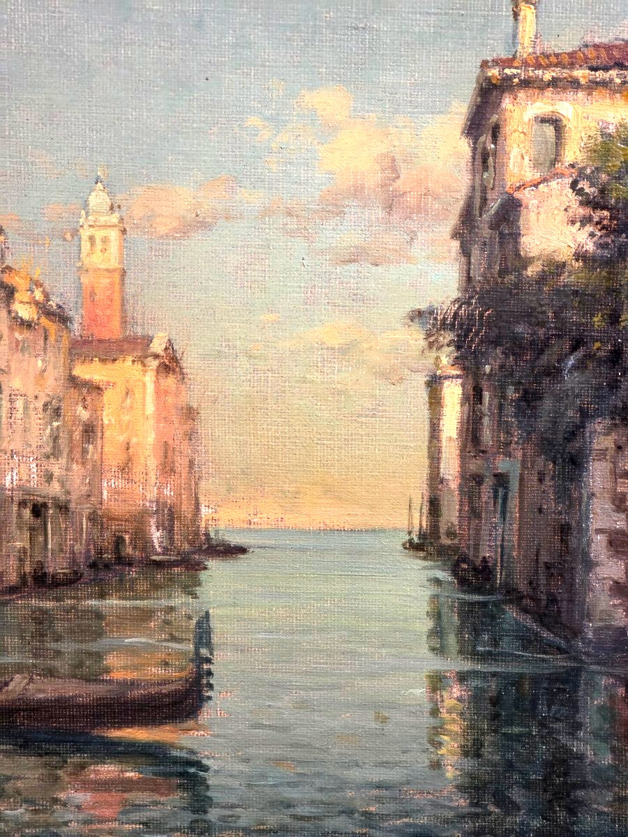 Painting Titled "veduta Of Venice" Signed By éloi-noël Béraud, Known As Marc Aldine Antoine Bouvard-photo-3