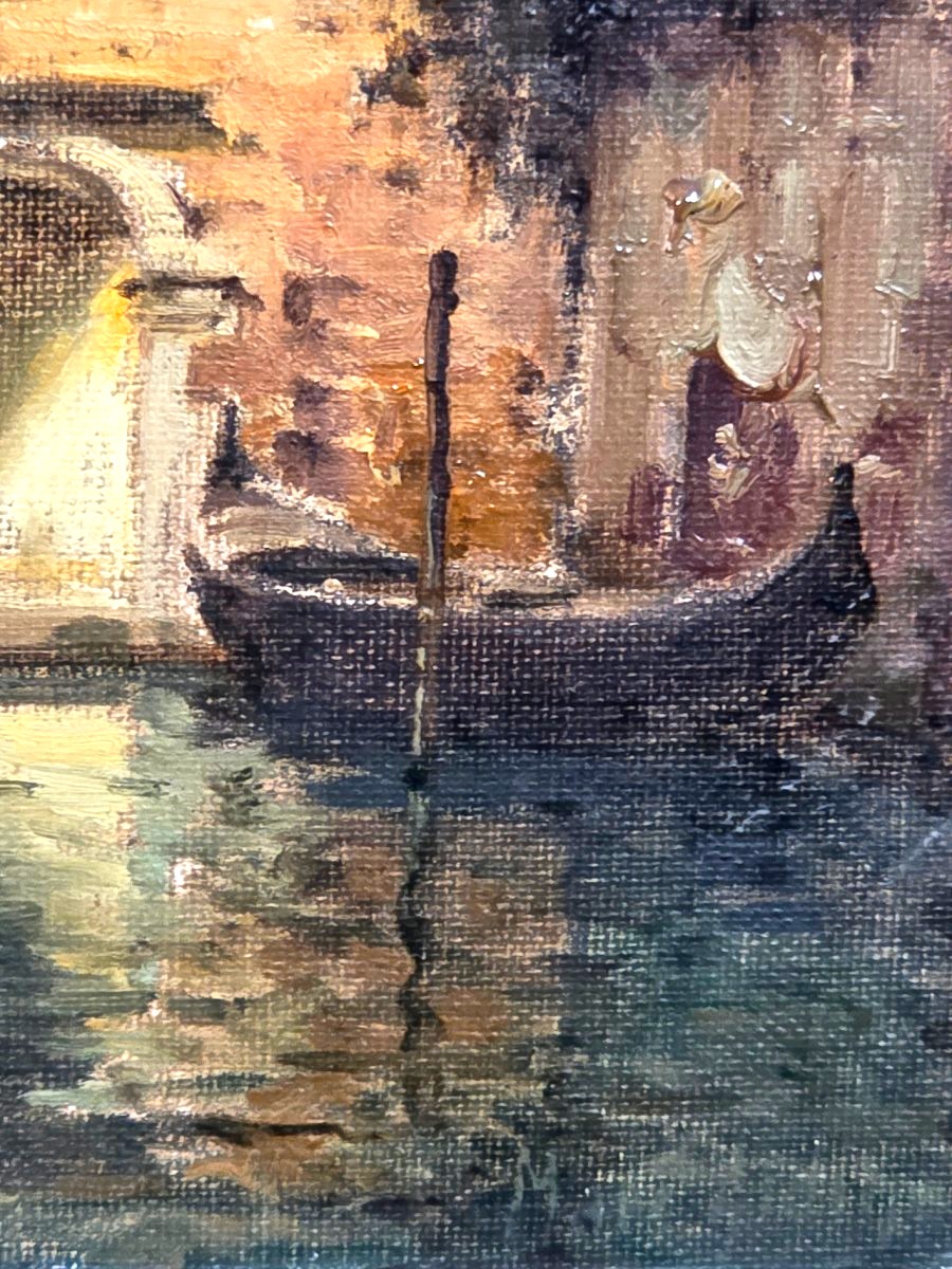 Tableau huile Venise signé Éloi-Noël Béraud dit Marc Aldine Antoine Bouvard XXe-photo-1
