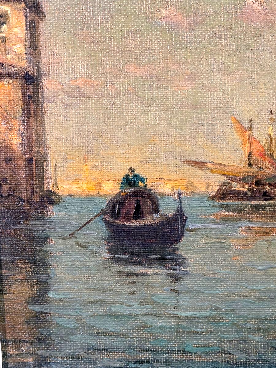 Tableau huile Venise signé Éloi-Noël Béraud dit Marc Aldine Antoine Bouvard XXe-photo-2