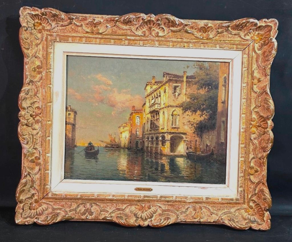 Tableau huile Venise signé Éloi-Noël Béraud dit Marc Aldine Antoine Bouvard XXe