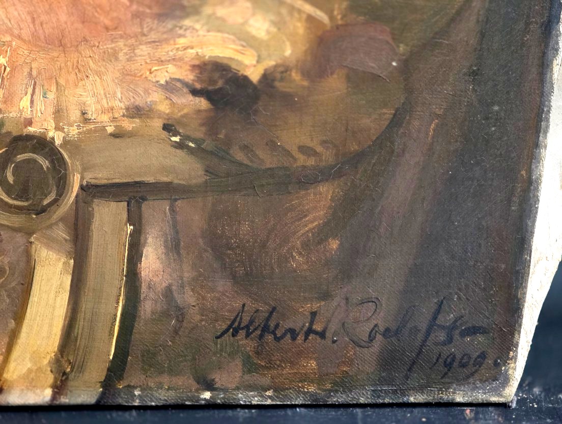 Tableau Portrait élégante Strauss signé Otto Willem Albertus ROELOFS (1877-1920)-photo-2