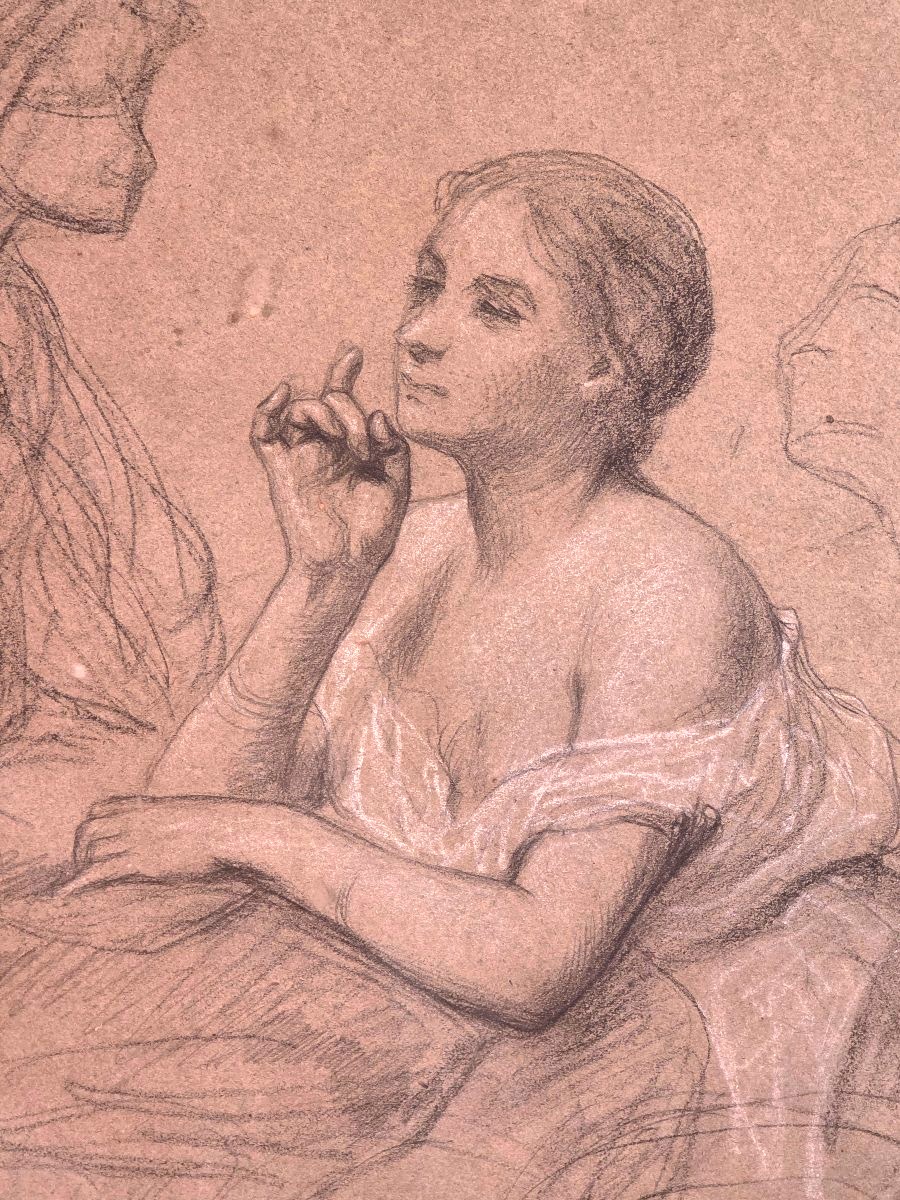 Pencil Study For *don Juan* By Louis Devedeux (1820–1874)-photo-1