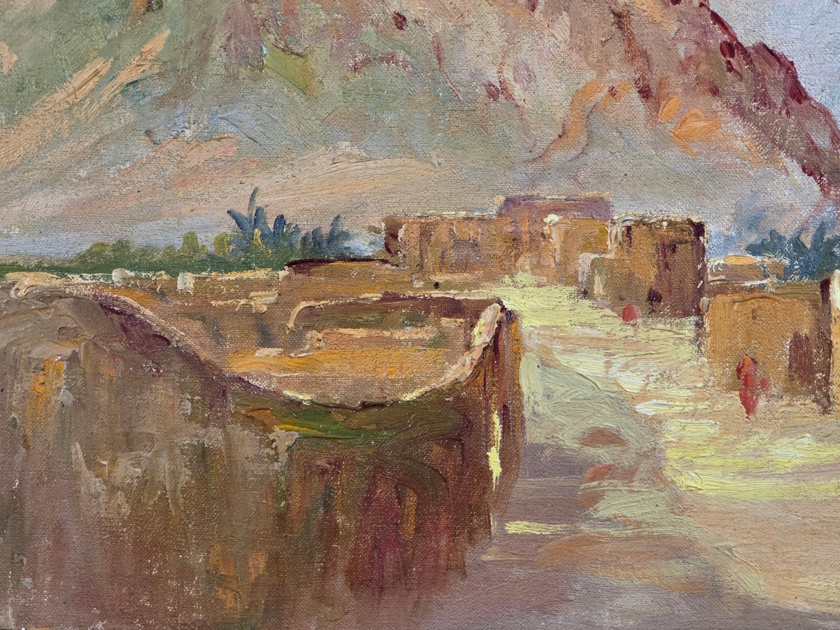 Tableau Orientaliste Paul FENASSE (1899-1976) Huile Sur Toile El Kantara Algérie-photo-1