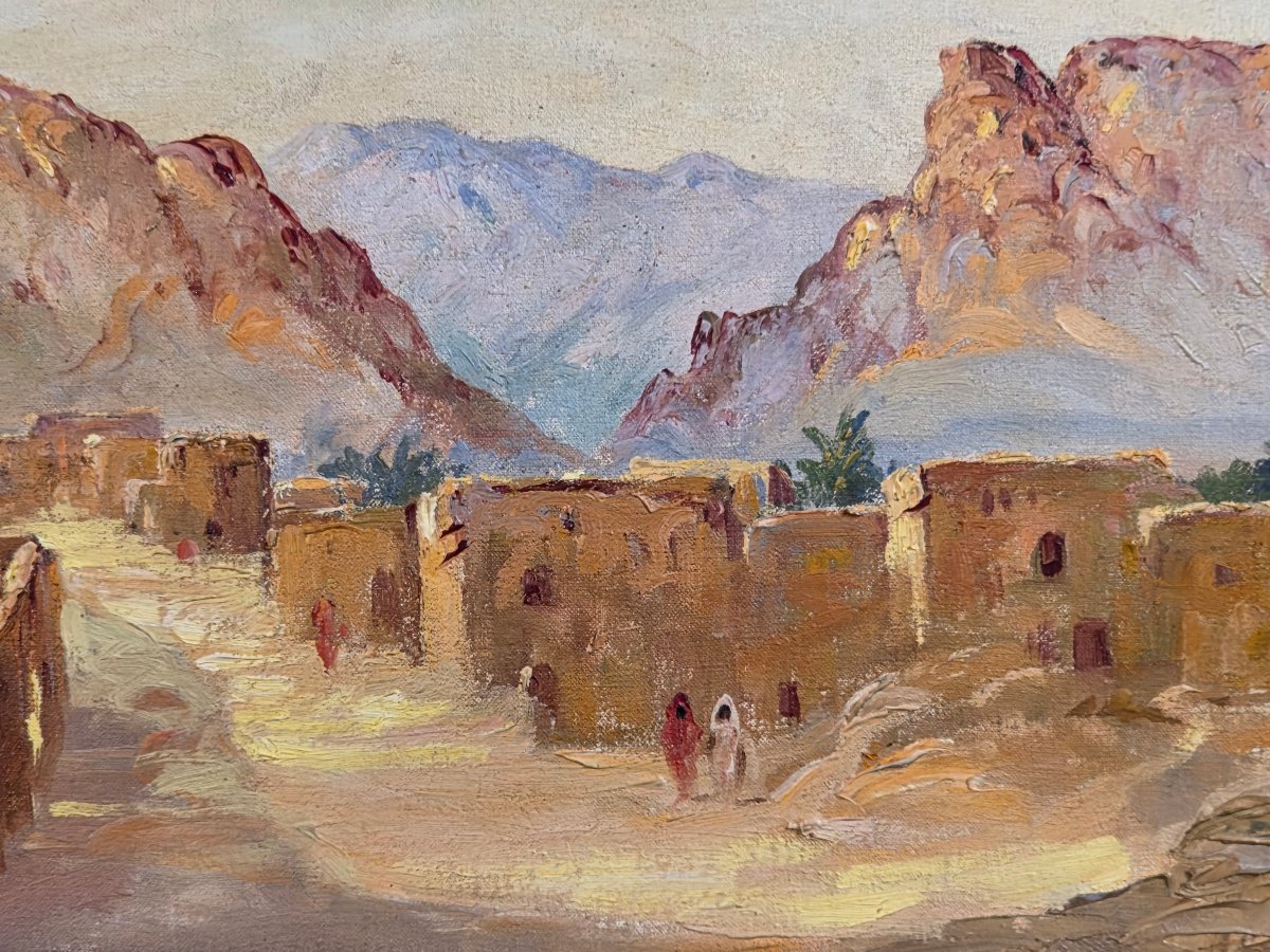 Tableau Orientaliste Paul FENASSE (1899-1976) Huile Sur Toile El Kantara Algérie-photo-3