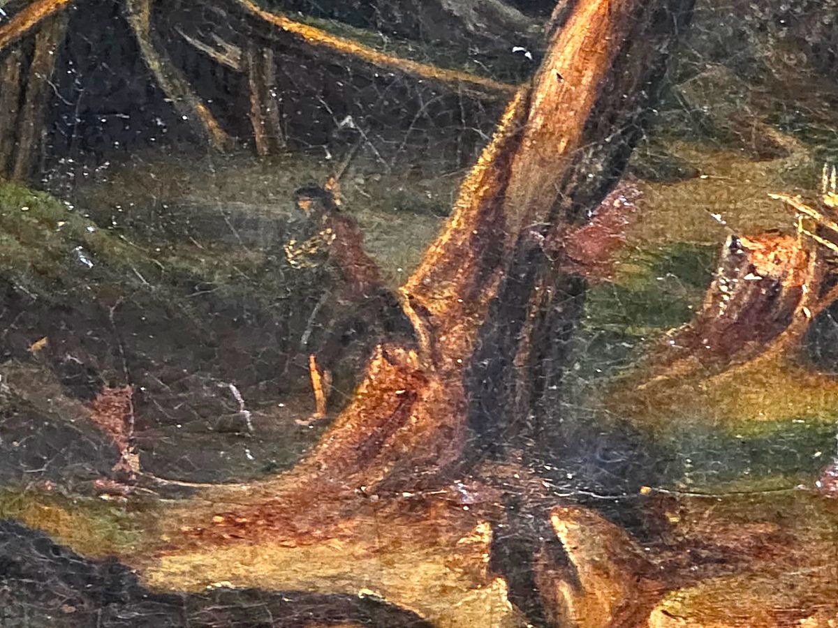 Tableau huile Paysage aux Bûcherons  Jacques Raymond BRASCASSAT (1804-1867)-photo-3