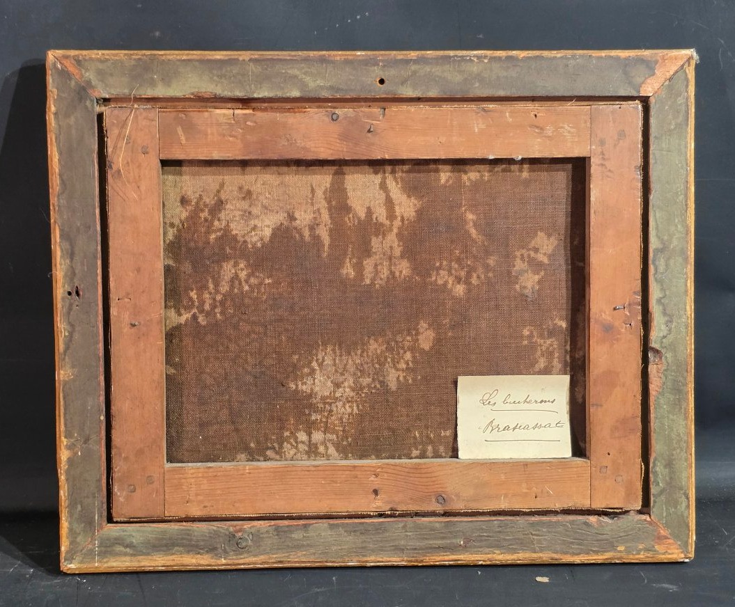 Tableau huile Paysage aux Bûcherons  Jacques Raymond BRASCASSAT (1804-1867)-photo-3