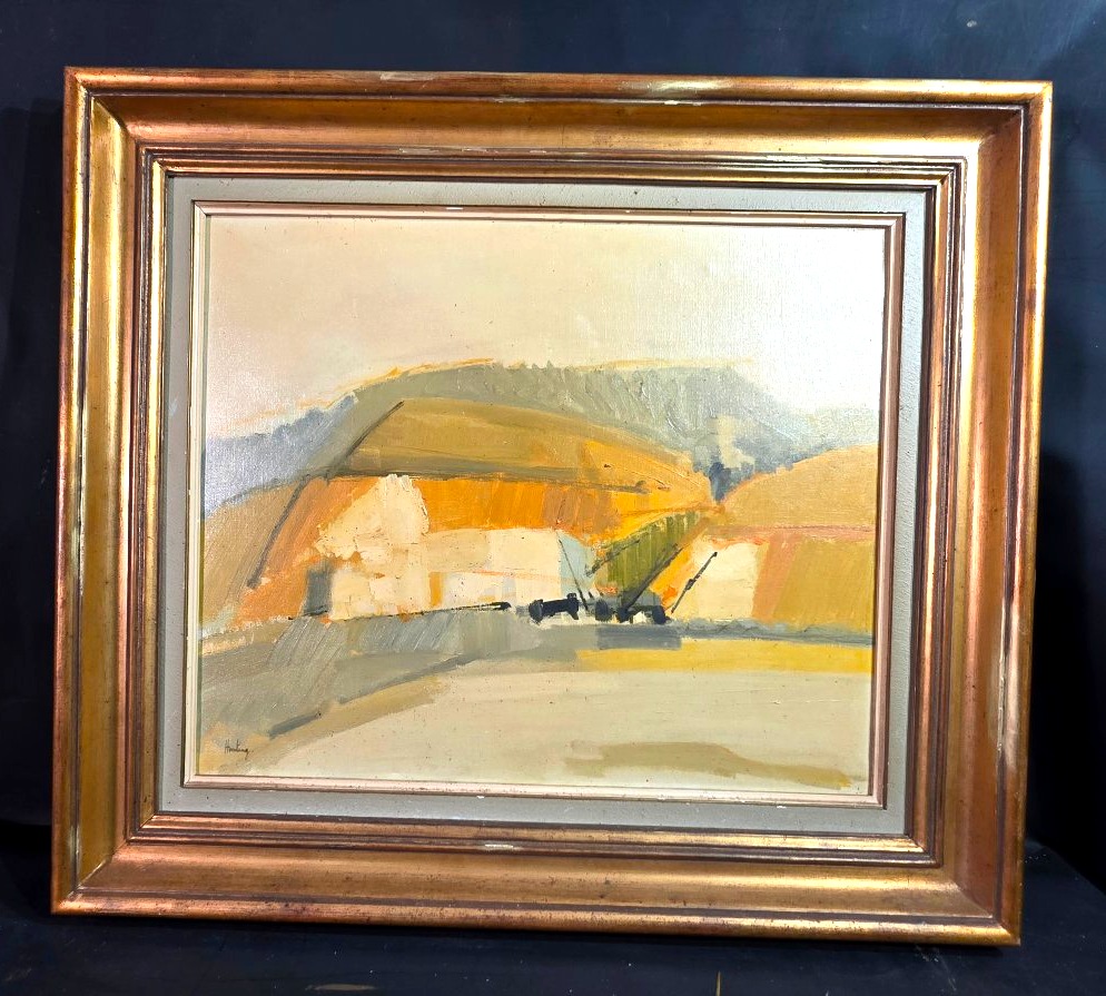 Tableau huile sur toile signé Leonard Hunting  Pyrénées près de Céret XXème