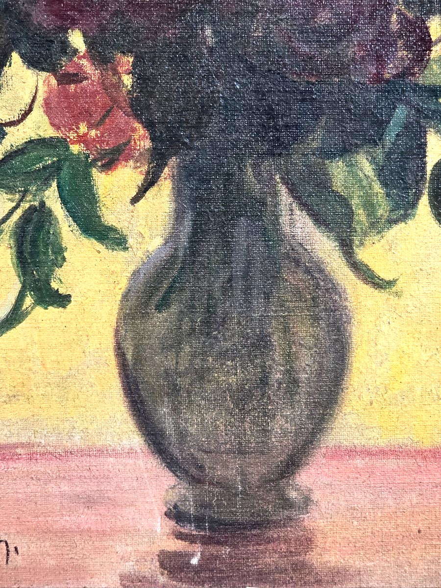 Antique Still Life Oil Painting Signed By Marie-anne Ichanson (1889–1964) -photo-4