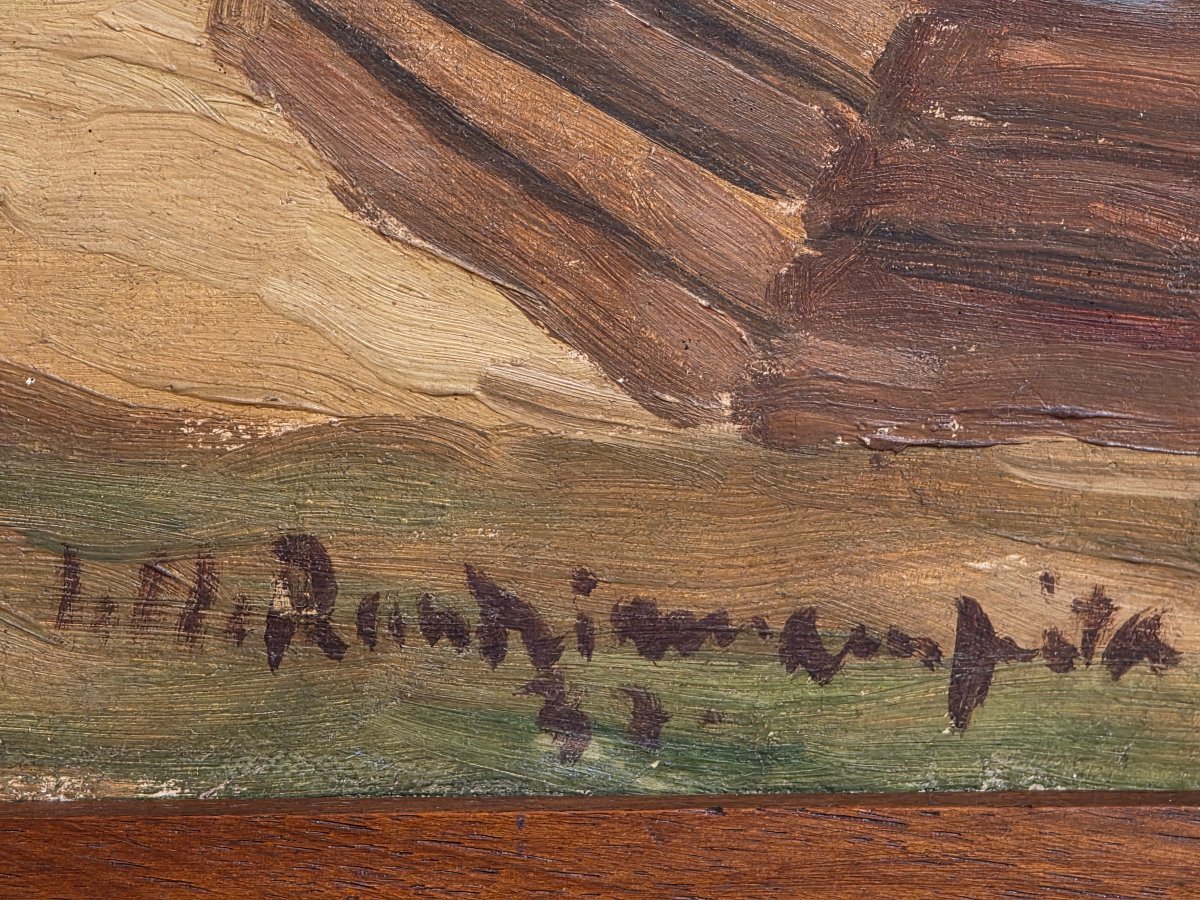 Oil Painting In The Malagasy School Style, Depicting A Seaside Scene, Signed By Jules Claude Randriamampita (1913–1968)-photo-2