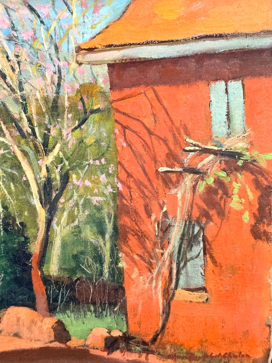 Tableau huile Malgache village Soamanandrariny signé Georges Abel Chalon XXème-photo-1