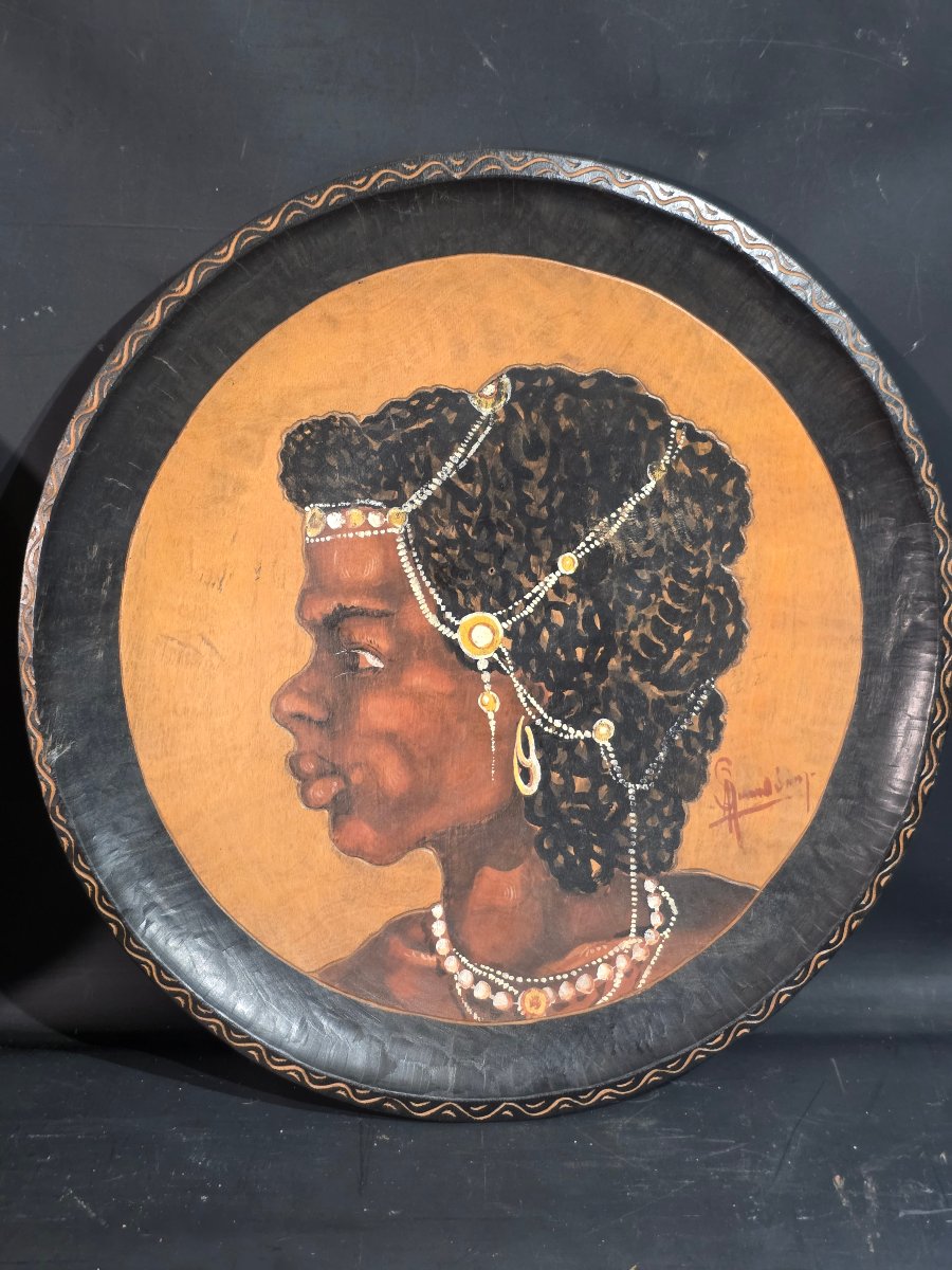 Antique Pair Of Malagasy "bara Warriors" Plates-photo-1