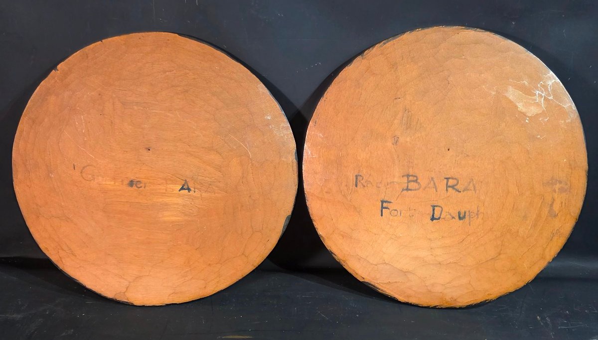 Antique Pair Of Malagasy "bara Warriors" Plates-photo-5