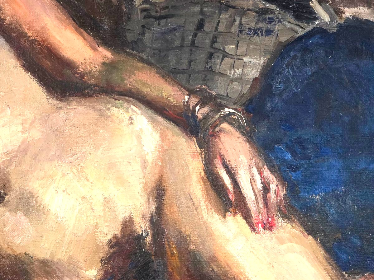 Tableau Superbe Grande Huile Orientaliste Odalisque Paul HANNAUX (1899-1954) -photo-2
