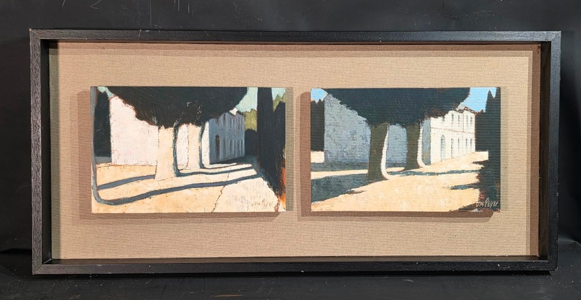 Tableau Huile Provence Paysages Superbe Diptyque Original par Jean-Marie PEYER -photo-4